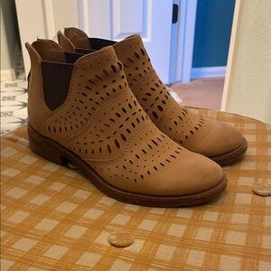 Sofft Brown Perforated Ankle Booties